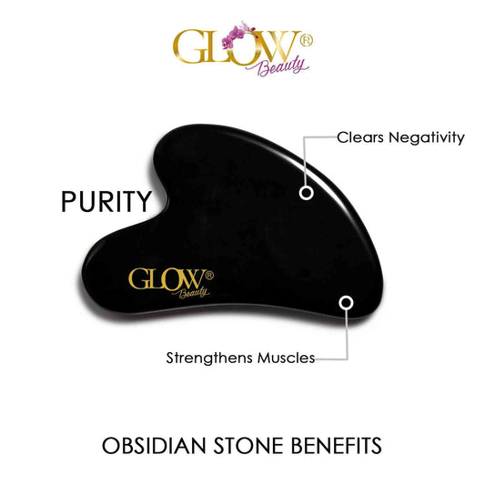 Black Obsidian Stone - Gua Sha Facial Tool