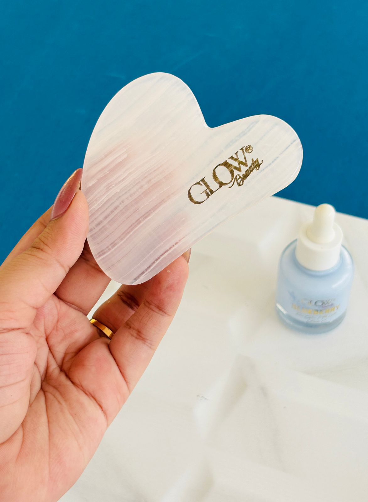 Rose Quartz Stone - Gua Sha Facial Tool